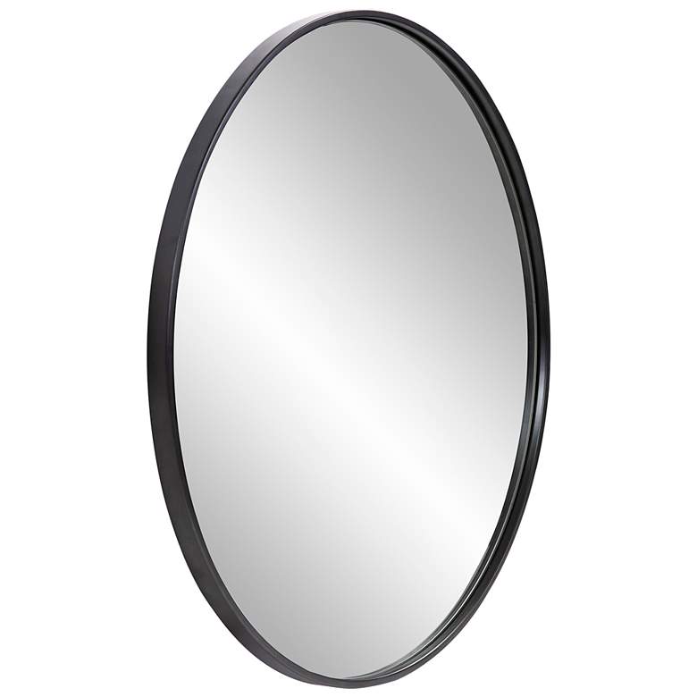 Image 5 Howard Elliott Copenhagen 30" Brushed Black Round Wall Mirror more views