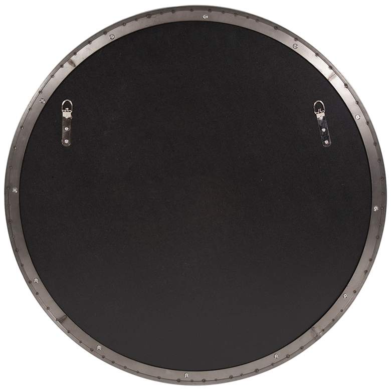 Image 4 Howard Elliott Copenhagen 30" Brushed Silver Round Wall Mirror more views