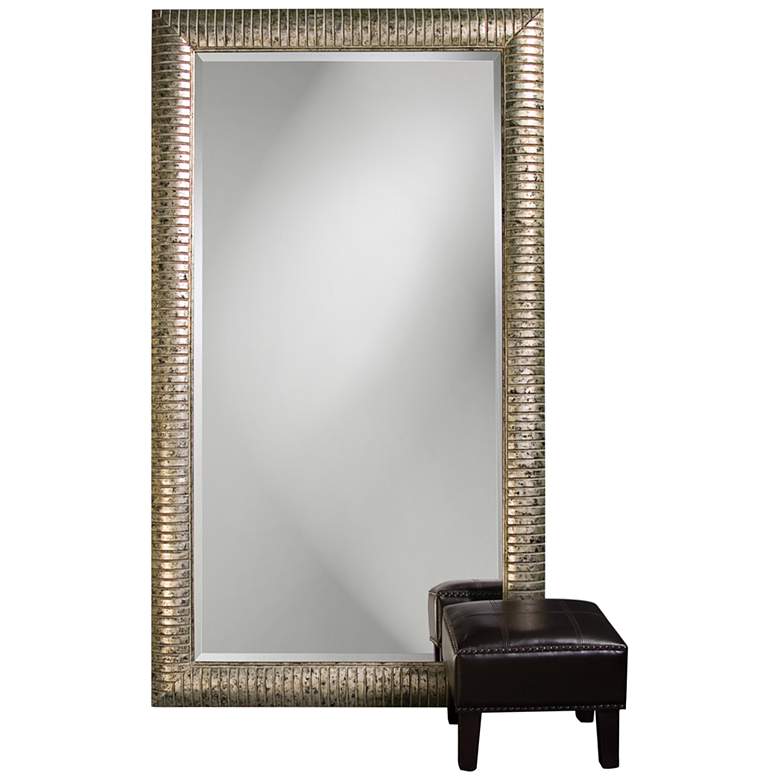 Image 4 Howard Elliott Daniel 84" High Silver Leaf Floor Mirror more views