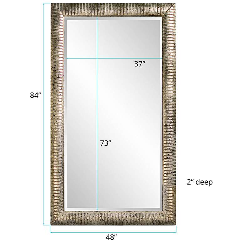 Image 5 Howard Elliott Daniel 84" High Silver Leaf Floor Mirror more views