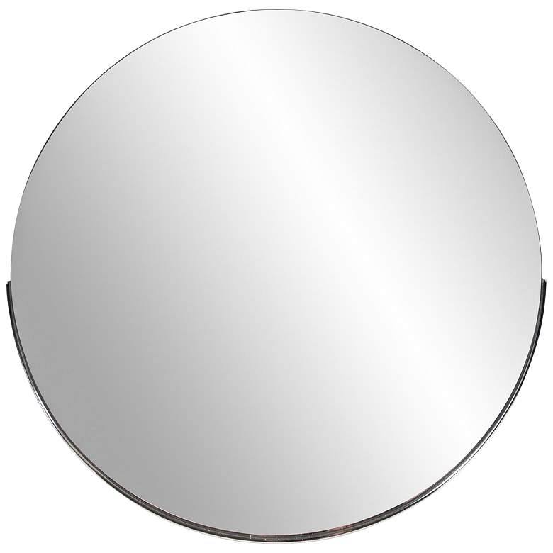 Image 2 Howard Elliott Dante 30" Polished Silver Round Wall Mirror