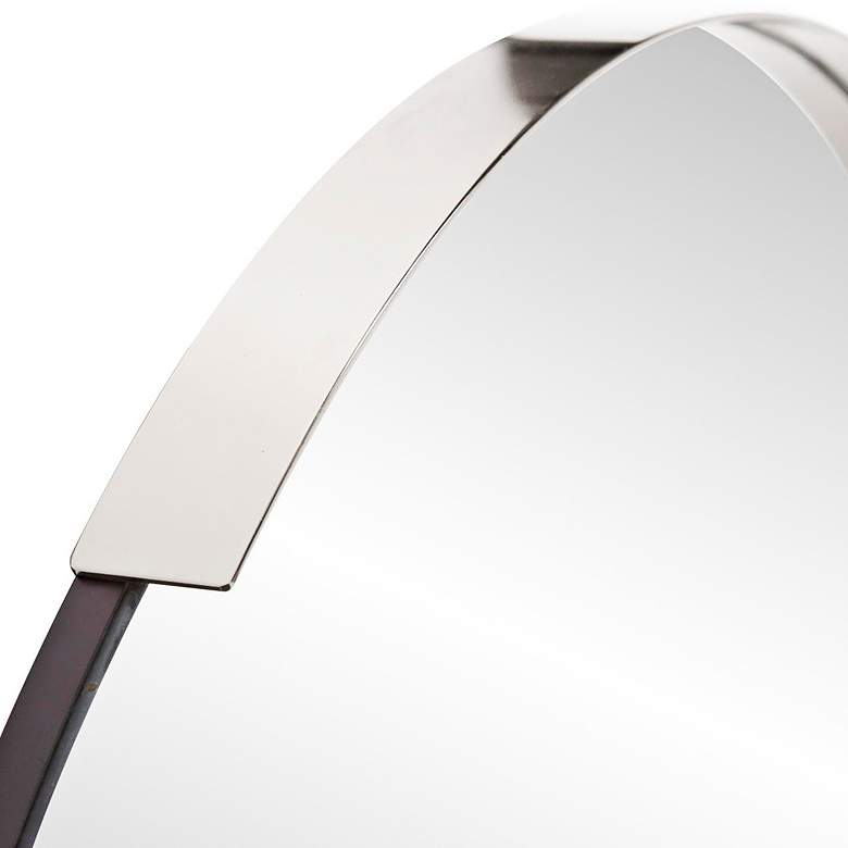 Image 4 Howard Elliott Dante 30" Polished Silver Round Wall Mirror more views