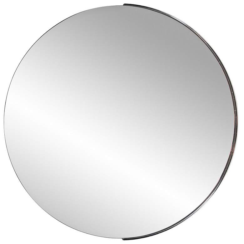 Image 5 Howard Elliott Dante 30" Polished Silver Round Wall Mirror more views