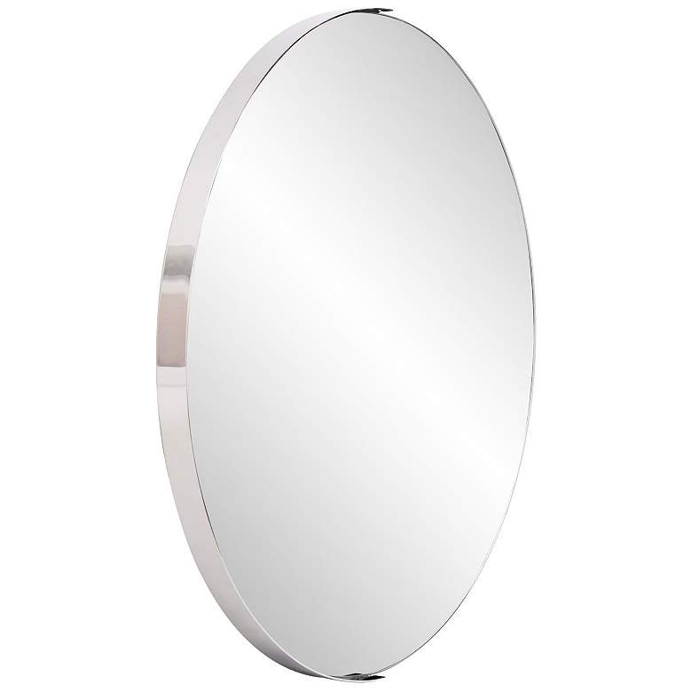 Image 7 Howard Elliott Dante 30" Polished Silver Round Wall Mirror more views