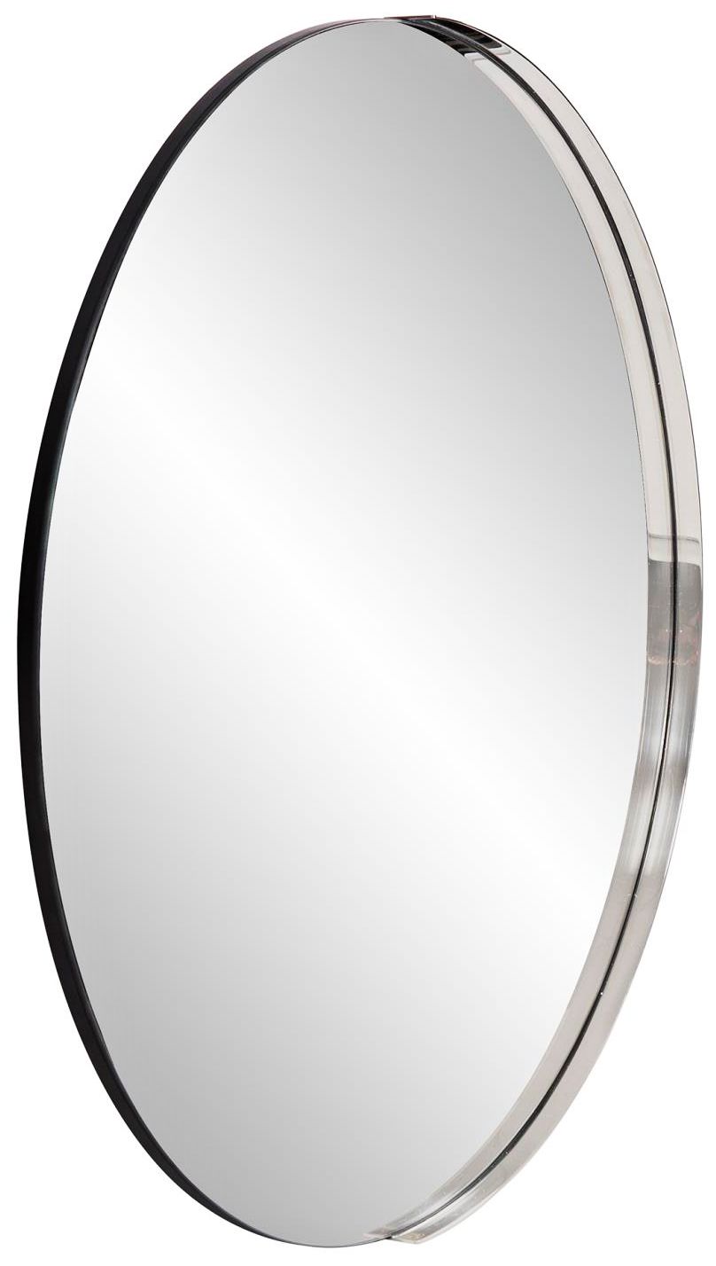 Howard Elliott Dante 30" Polished Silver Round Wall Mirror