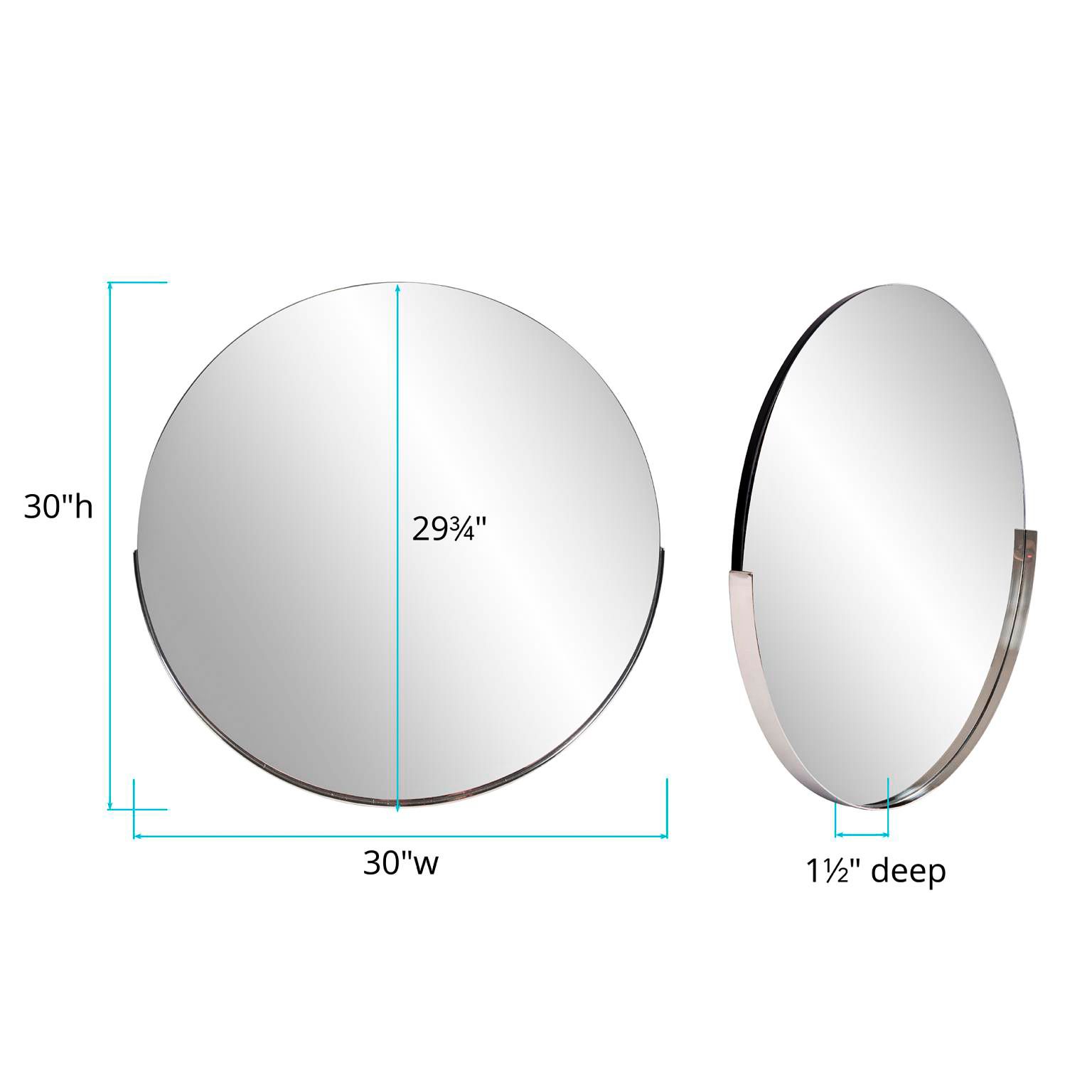 Howard Elliott Dante 30" Polished Silver Round Wall Mirror