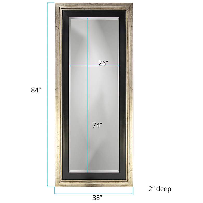 Image 6 Howard Elliott Dawson Antique Silver 38" x 86" Floor Mirror more views