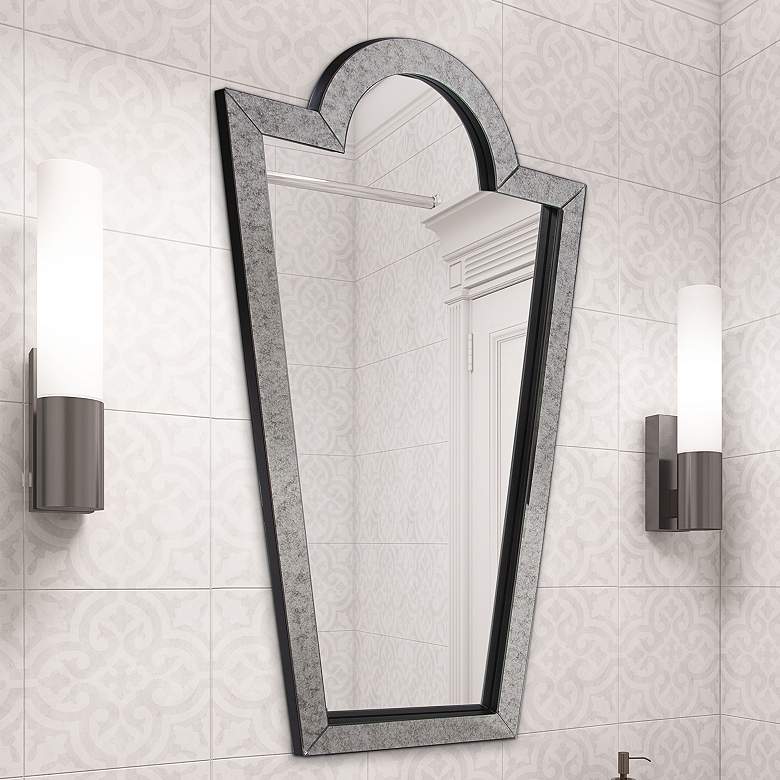 Image 1 Howard Elliott Domitia 44" High Smokey Gray Arch Top Wall Mirror