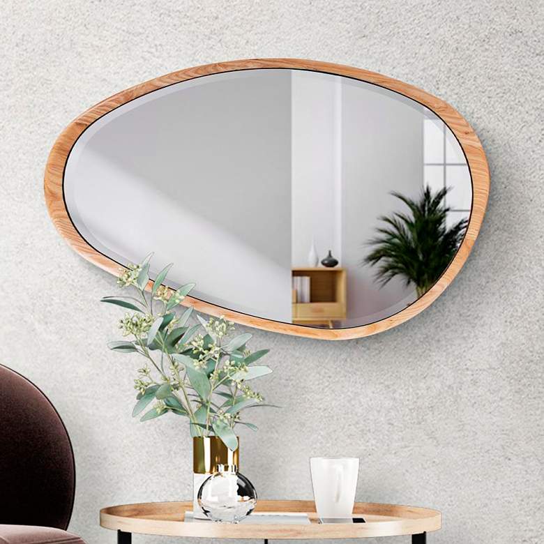 Image 2 Howard Elliott Dragmar Wood 23" x 35" Oval Wall Mirror