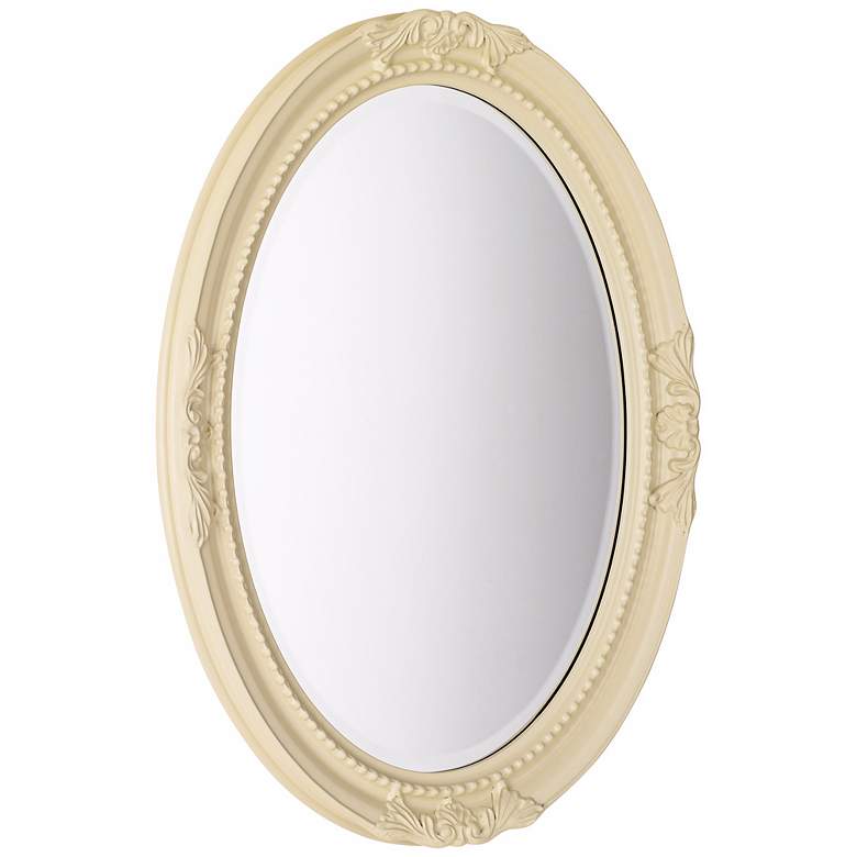 Image 4 Howard Elliott Emma 25" x 33" Glossy White Oval Wall Mirror more views
