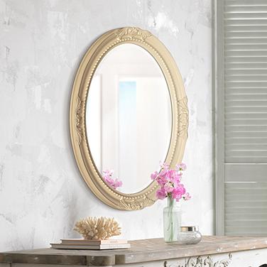 Howard Elliott Emma 25" x 33" Glossy White Oval Wall Mirror