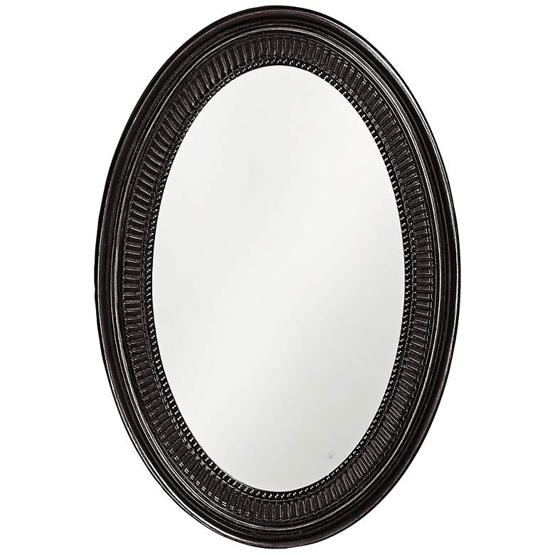 Image 1 Howard Elliott Ethan Glossy Black 21 inch x 31 inch Oval Wall Mirror