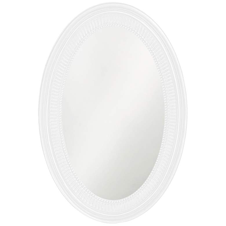 Image 1 Howard Elliott Ethan Glossy White 21 inch x 31 inch Oval Wall Mirror