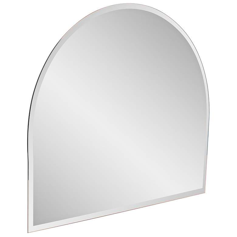 Image 7 Howard Elliott Frameless Silver 30" x 34" Arched Wall Mirror more views