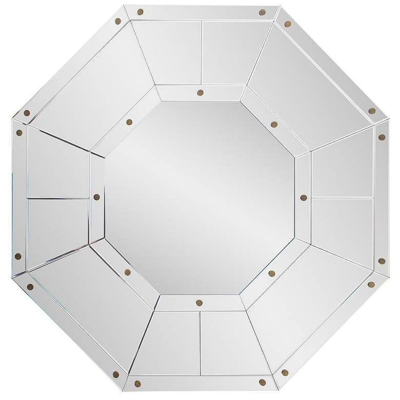 Image 1 Howard Elliott Geometric Beveled 51" Octet Mirror with Gold Accents