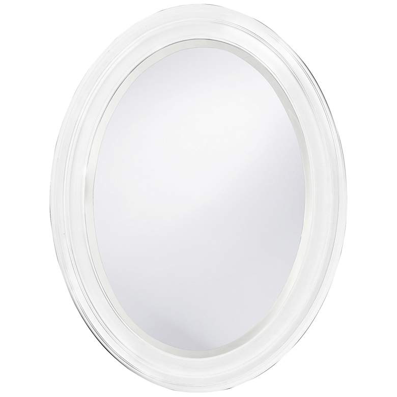 Image 1 Howard Elliott George 33" x 25" White Finish Classic Oval Mirror