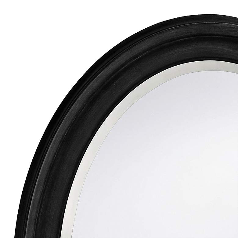 Image 2 Howard Elliott George Matte Black 25" x 33" Oval Wall Mirror more views