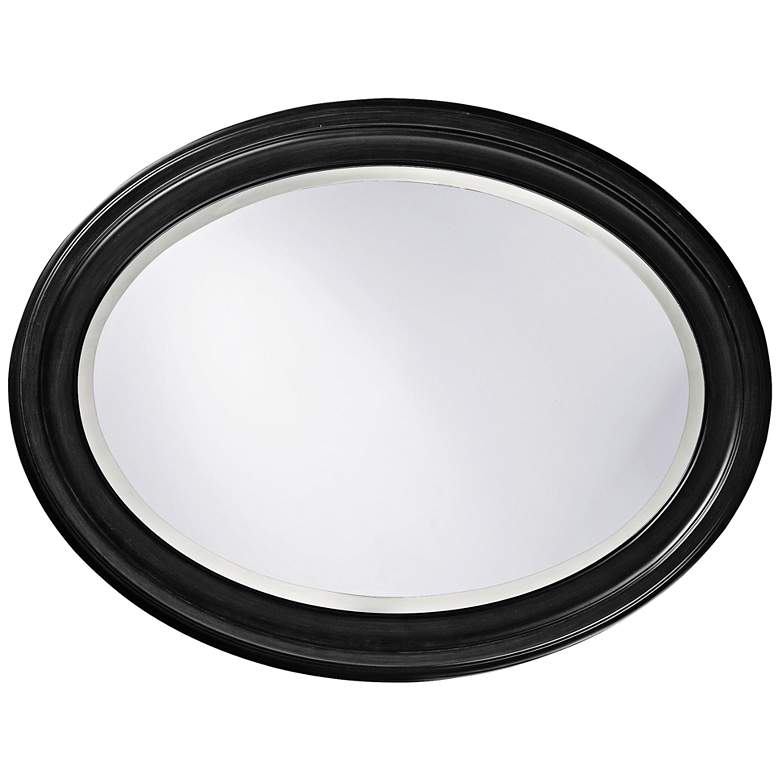Image 3 Howard Elliott George Matte Black 25" x 33" Oval Wall Mirror more views