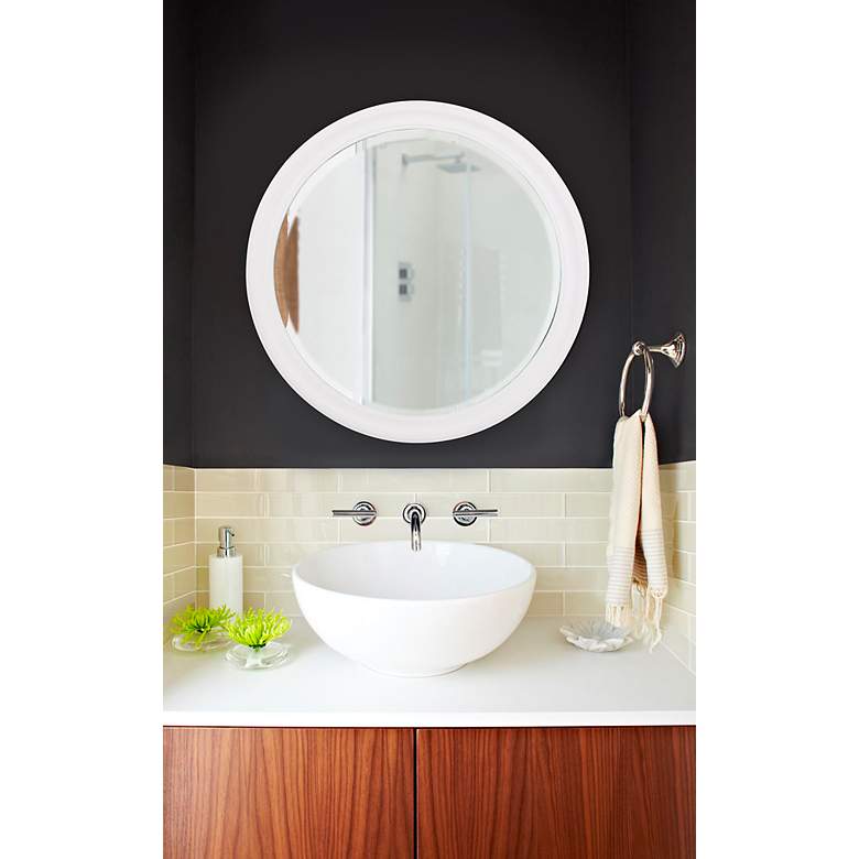 Image 3 Howard Elliott George Matte White 36" Round Wall Mirror more views