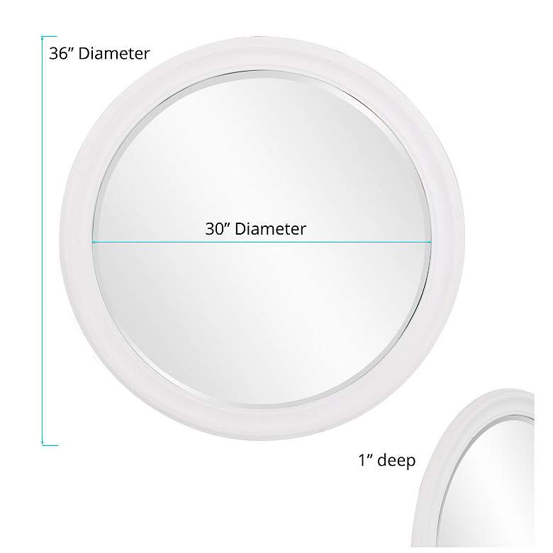Image 7 Howard Elliott George Matte White 36" Round Wall Mirror more views