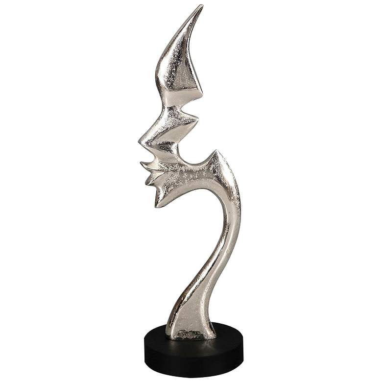 Image 2 Howard Elliott Glamour 17" High Bright Silver Metal Statue