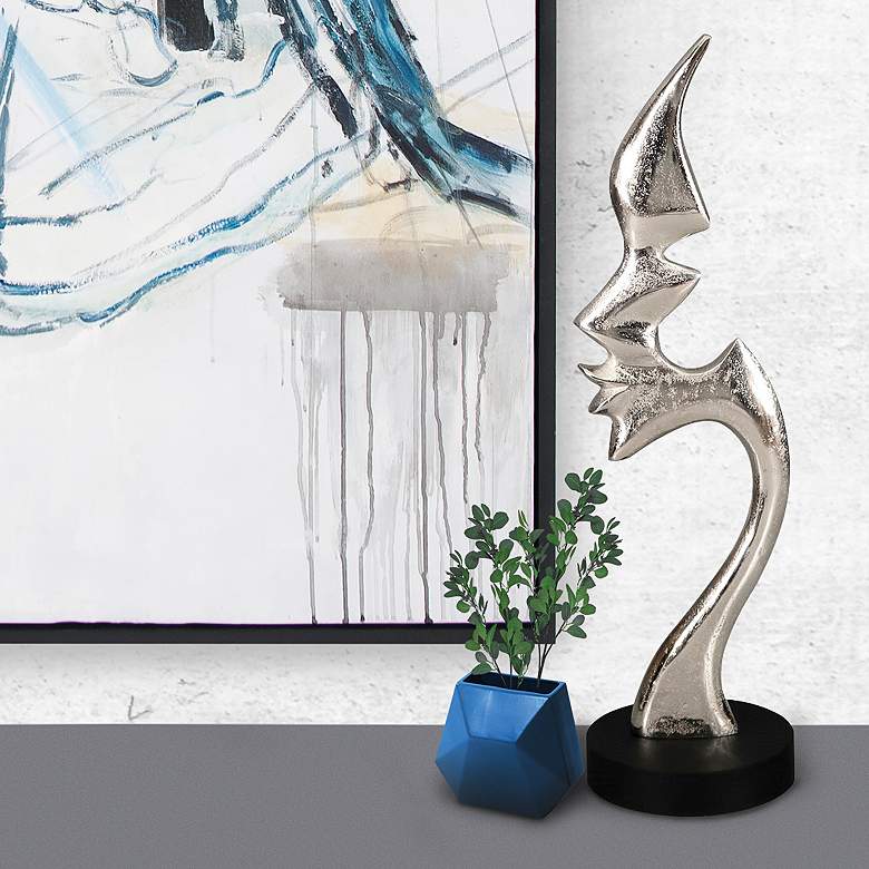 Image 1 Howard Elliott Glamour 17" High Bright Silver Metal Statue