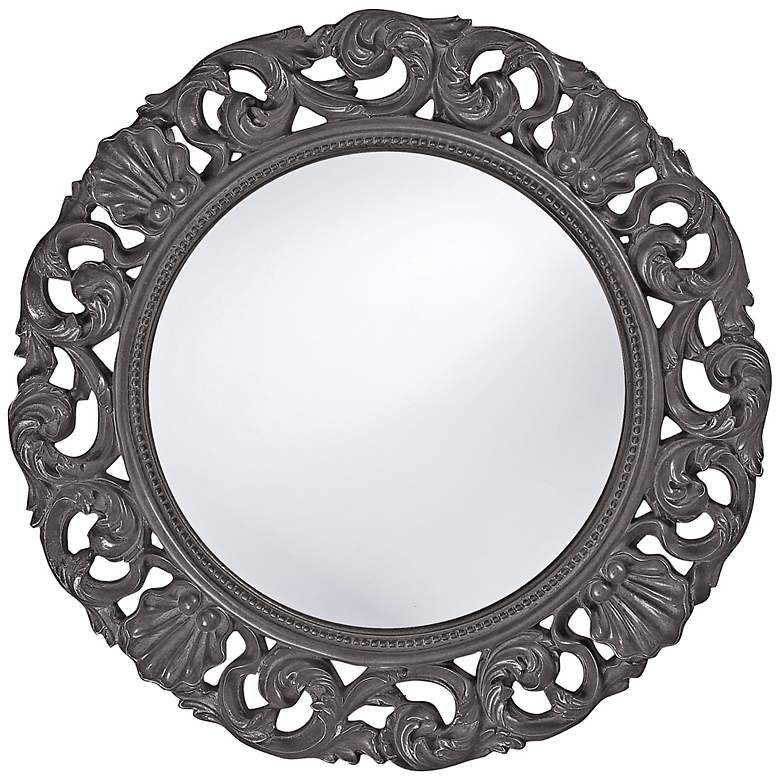 Image 1 Howard Elliott Glendale 26 inch Round Charcoal Gray Wall Mirror