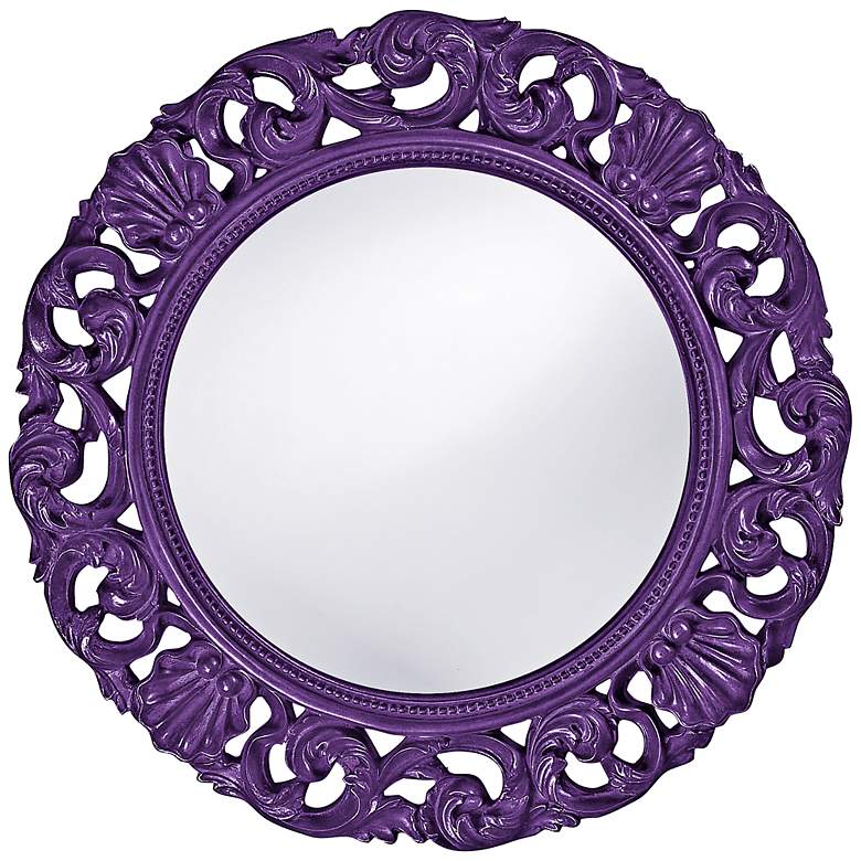 Image 1 Howard Elliott Glendale 26 inch Round Royal Purple Wall Mirror