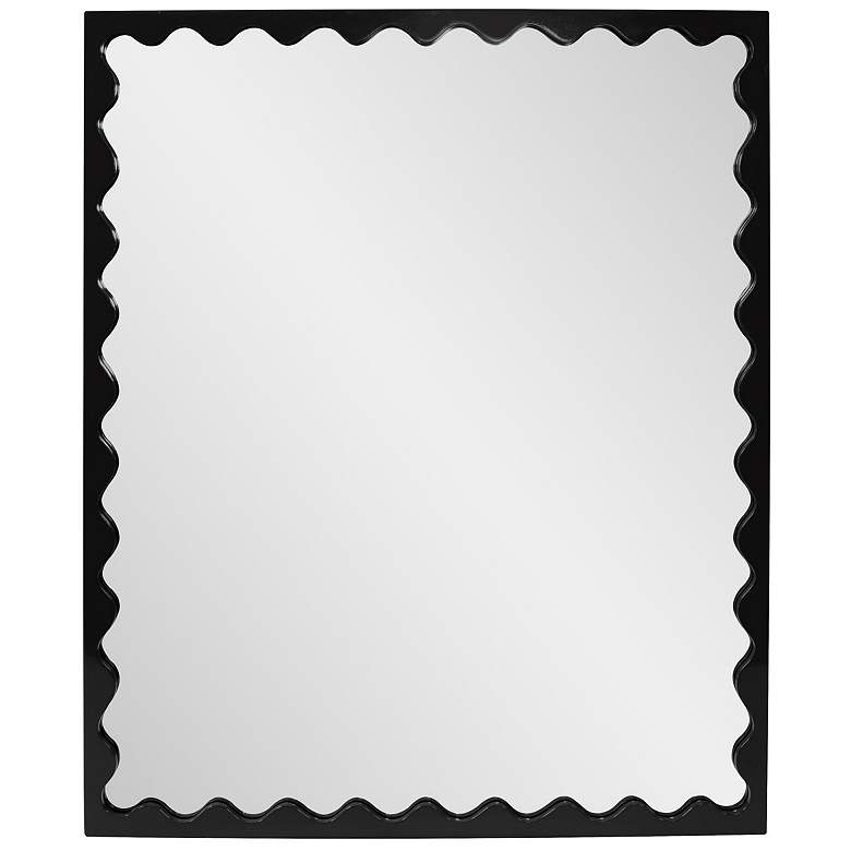 Image 1 Howard Elliott Glossy Black Rectangular 30"x36" Scalloped Santosh