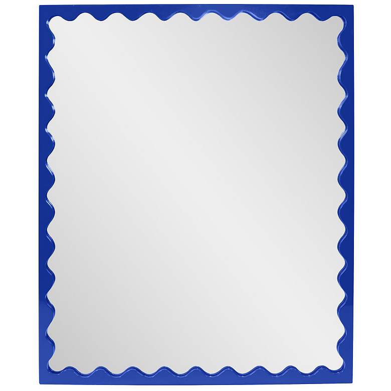 Image 1 Howard Elliott Glossy Blue Rectangular 30"x36" Scalloped Santosh