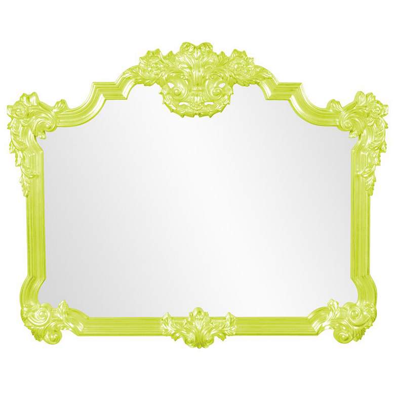 Image 1 Howard Elliott Glossy Green Ornate Framed 48"x39 Avondale Mirror
