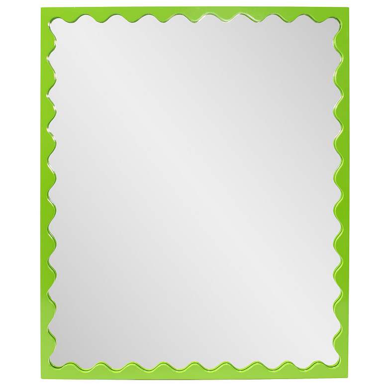 Image 1 Howard Elliott Glossy Green Rectangular 30"x36" Scalloped Santosh