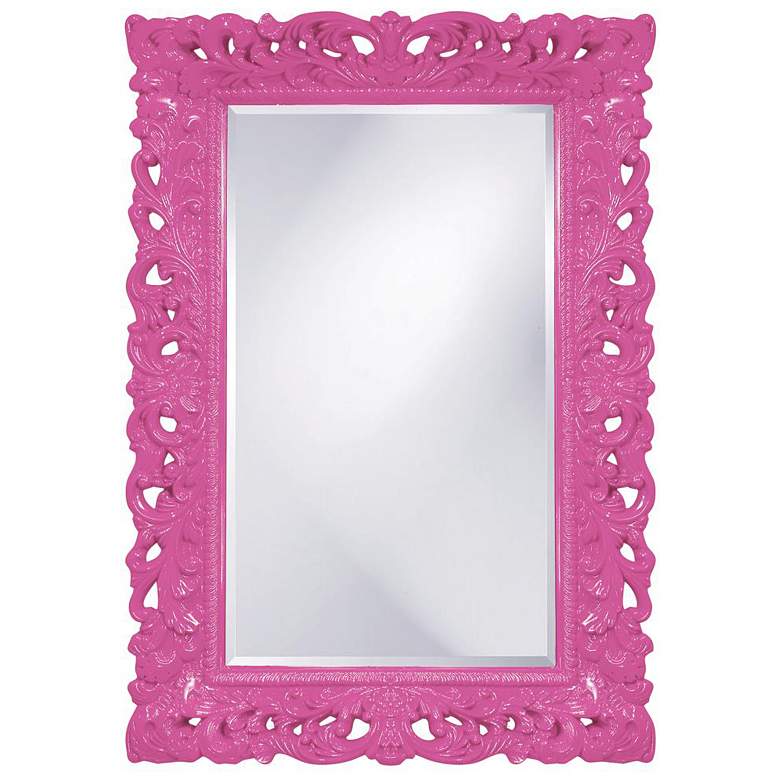 Image 1 Howard Elliott Glossy Hot Pink Hand Painted 33"x45" Ornate Barcel
