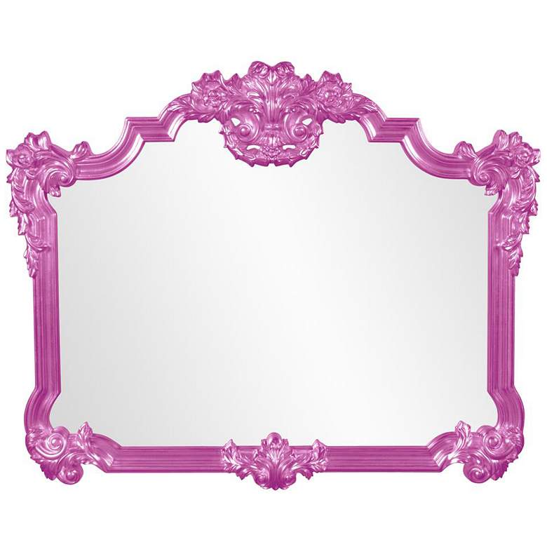 Image 1 Howard Elliott Glossy Hot Pink Ornate Framed 48"x39 Avondale Mirror