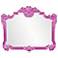 Howard Elliott Glossy Hot Pink Ornate Framed 48"x39 Avondale Mirror