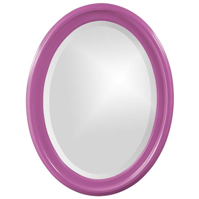 Image 1 Howard Elliott Glossy Hot Pink Oval Wood Framed 25"x33" George Mi