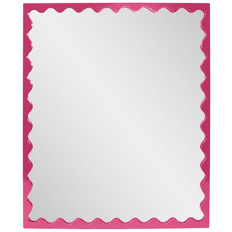 Image 1 Howard Elliott Glossy Hot Pink Rectangular 30"x36" Scalloped Sant