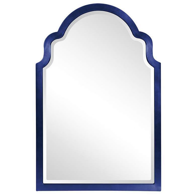 Image 1 Howard Elliott Glossy Navy Blue Arched 24"x36" Beveled Sultan Mir