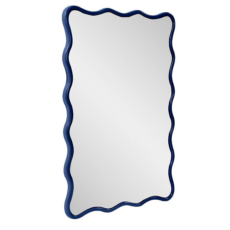 Image 4 Howard Elliott Glossy Navy Rectangular 24"x36" Waved Edge Maya Mi more views