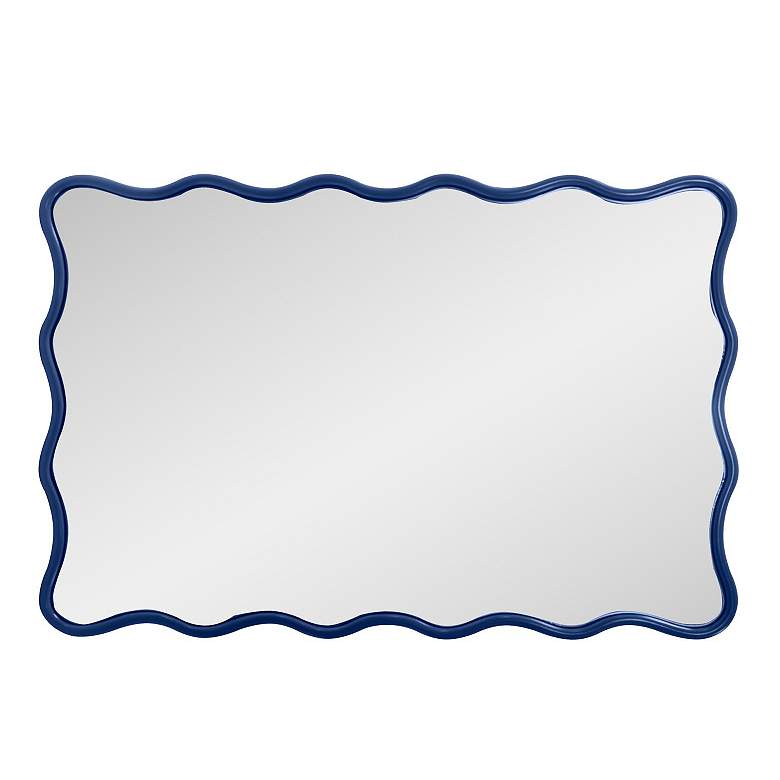 Image 7 Howard Elliott Glossy Navy Rectangular 24"x36" Waved Edge Maya Mi more views