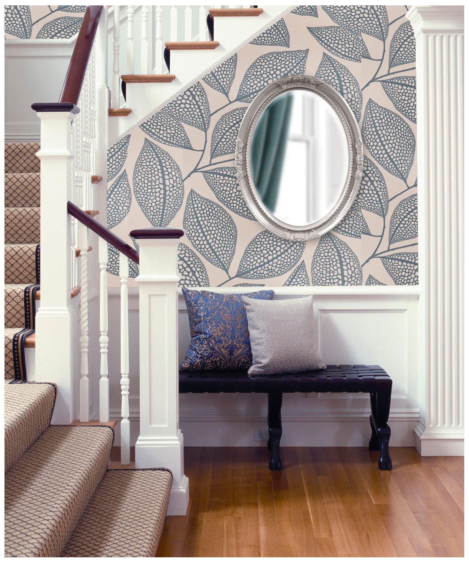 Image 4 Howard Elliott Glossy Nicekl Oval Wood Framed 25"x33" Queen Ann M more views