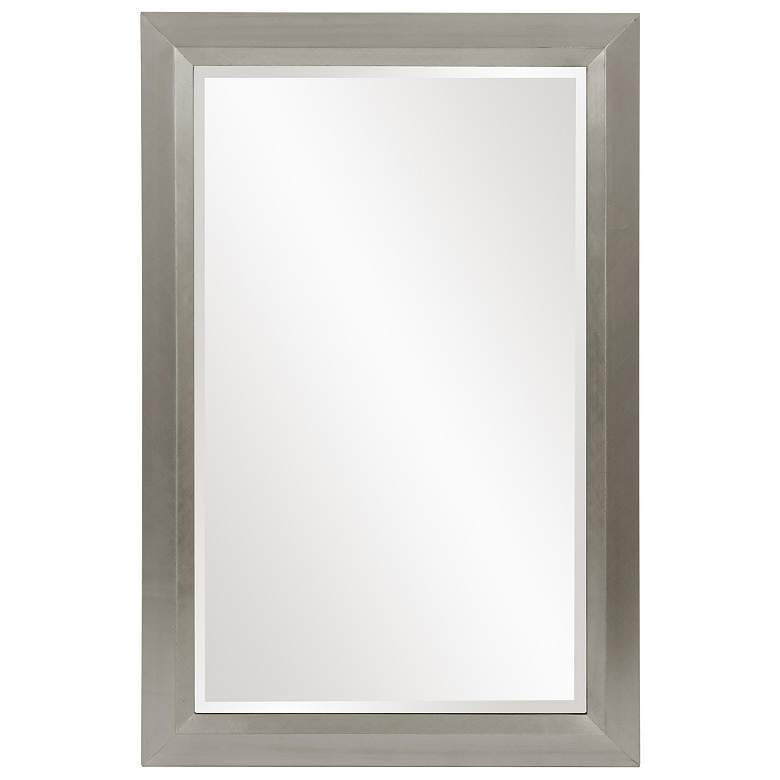 Image 1 Howard Elliott Glossy Nickel Rectangular 28"42" Wood Framed Avery