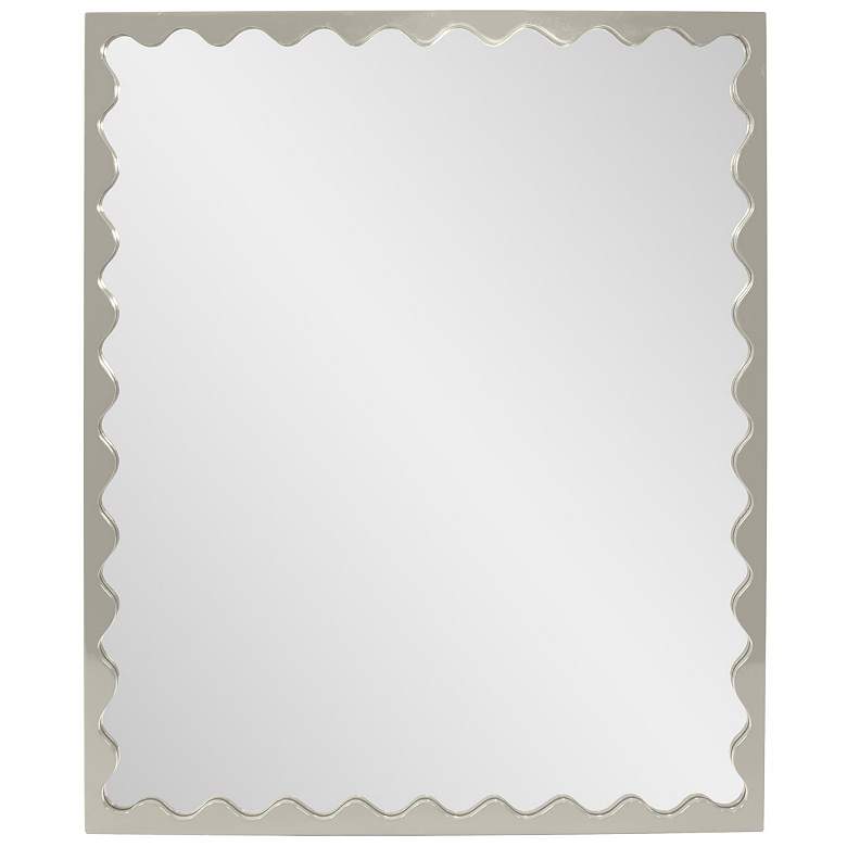 Image 1 Howard Elliott Glossy Nickel Rectangular 30"x36" Scalloped Santos