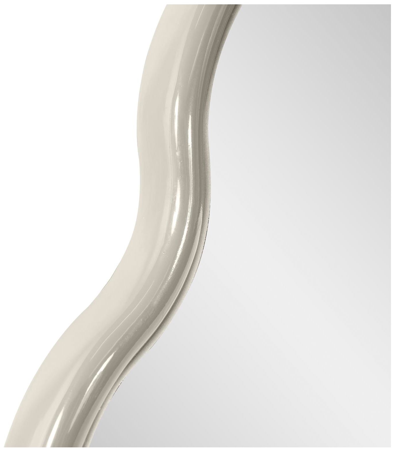 Image 5 Howard Elliott Glossy Nickel Round Scalloped Edge 34" Kushi Mirror more views