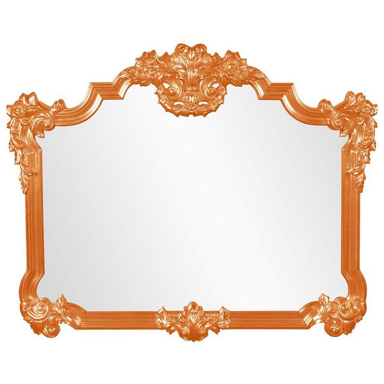 Image 1 Howard Elliott Glossy Orange Ornate Framed 48"x39 Avondale Mirror