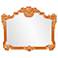 Howard Elliott Glossy Orange Ornate Framed 48"x39 Avondale Mirror
