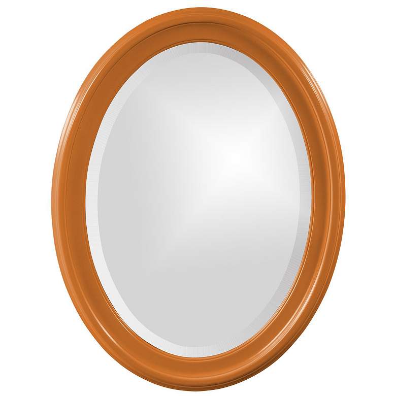 Image 1 Howard Elliott Glossy Orange Oval Wood Framed 25"x33" George Mirr