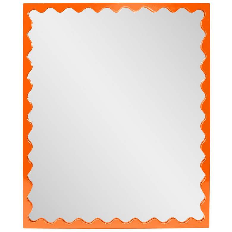 Image 1 Howard Elliott Glossy Orange Rectangular 30"x36" Scalloped Santos