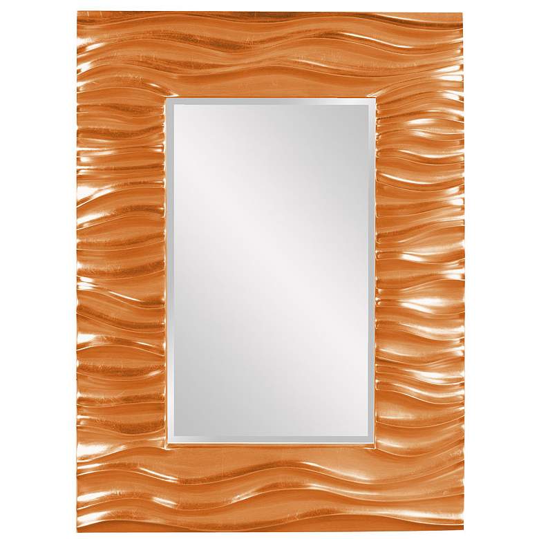 Image 1 Howard Elliott Glossy Orange Rectangular 31"x39" Wave Framed Zeni