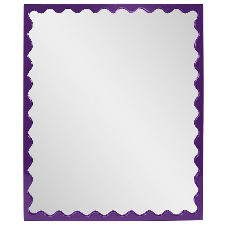 Image 1 Howard Elliott Glossy Purple Rectangular 30"x36" Scalloped Santos